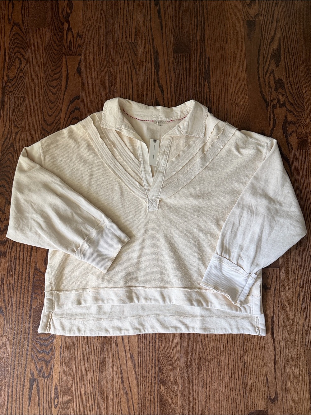 Pilcro Cream Long-Sleeve Pullover